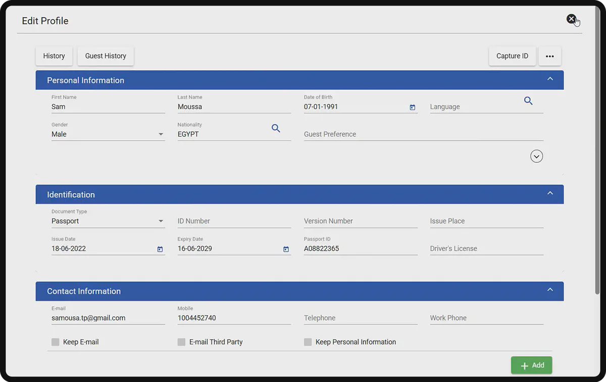 Online Check-In screenshot